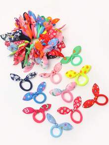 100入組小女童蝴蝶結裝飾髮圈