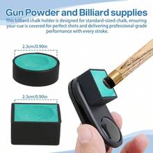 2 In 1 Pool Chalk Holder With Round Square Heads, Magnetic - Billiards Chalk Clip Cue Tips, Essential Billiards Pool Accessories To Keep Chalk Handy, Pool Hall Use - Initial - View 4