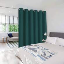 Patio Door Curtain Sound Blocking, Bedroom Privacy Room Divider Curtain Screen Partitions, Thermal Insulated Blackout Closet Sliding Door Curtain (1 Panel, 8.3ft Wide By 7ft Long, Gray) - 獵人綠 - 查看 10