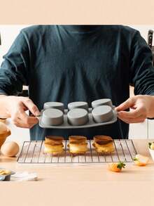 6-Cavity/12-Cavity Silicone Tart Baking Mold, Heat Resistant Non-Stick Baking Tray, Suitable For Baking Muffins And Cupcakes - Multicolor - View 6