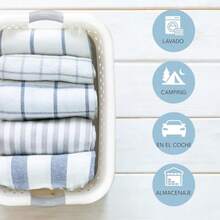 Cesta Pble para Ropa Sucia Multiusos MCSWSEE asta Pble para Cda asto Contenedor de Almacenamiento y asta Organizadora Ideal para Organizador de Lavandería y ogar - GrisyBlanco - Ver 4