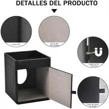 Funda para Caja de Pañuelos de Cuero PU con Bandeja, Soporte Cuadrado Organizador para Pañuelos Faciales, para Baño, Dormitorio, Oficina y Coche (Negro)(default) - Multicolor - Ver 7