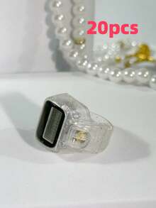 1 قطعة عداد خاتم شفاف لامع للعد الإلكتروني لخرز الصلاة في الشرق الأوسط والعالم العربي، عداد خاتم رقمي مريح للتخفيف من التوتر، مناسب لعد الصلاة والحياكة والأعمال والجولف وغيرها - متعدد الألوان - مشاهدة 18