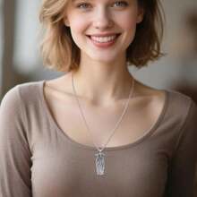 Collar plata hombre diseño cruz santa muerte diseño religioso protector amuleto halloween - como en la foto - Ver 5