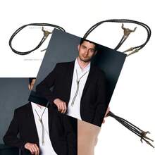 Corbata bolo ajustable estilo western cruz vaca collar bohemio mujer accesorio rústico vintage camisas vaquera - como en la foto - Ver 3