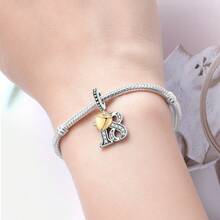 CYMYSS 1pc Fashionable Numeral Pendant, Silver-Plated Copper With Cubic Zirconia, Heart Accent, Birthday/Anniversary Gift For Women - Multicolor - View 6