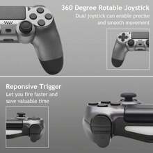 P-4 Controller Wireless, Dual Vibration/6-Axis Motion Control/3.5mm Audio Jack/Multi Touch Pad/Share Button, P-4 Controller Compatible With P-4/Slim/Pro/PC - 淺灰色 - 查看 5
