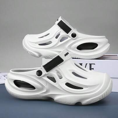 Men's Fashionable New Solid Color Party Sports Vacation Avant-Garde EVA (Ethylene-Vinyl Acetate Copolymer) Buckle Couple Campus Beach Vacation Outdoor Home Spring And Summer Increased Height Non-Slip Deodorizing Gardening Shoes