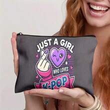 Mattel A Stylish Makeup Bag Designed For K-POP Fans, Featuring A Lightweight Zip Design Suitable For Travel And Daily Use - A Multifunctional Storage Pouch That Can Hold Stationery, Medications, And Additions - An Ideal Gift Choice, Perfect For Souvenirs - Multicolor - View 9