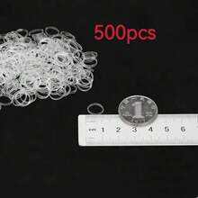 500/1000/2000pcs Hand-Tied Silicone Rubber Bands, Small Size, Reinforced, Transparent, Sunscreen, Non-Slip, Strong Rubber Rings