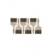 Double Thick Chip Paint Brush, 6 Pack, 4 Inch/ 100mm Stain Brushes Painting Walls And Fence Staining, Wooden Handle Masonry Paintbrush Varnish, Paste, Gesso And Limewash - 100mm/4" - 6pc - View 2