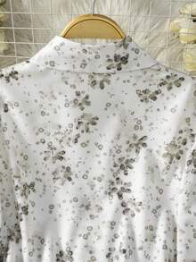 女士春夏度假百搭印花纽扣前襟休闲时尚衬衫 - 彩色 - 查看 7