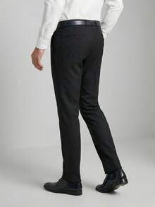 Men's 2-Piece Set - Men's Tailored Slim Fit Executive Polyester Dress Pants, Classic Formal, Lightweight And Stylish. - Đen và Xám nhạt - Xem 5