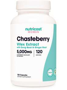 Nutricost Chasteberry Supplement For Women 120 Capsules, 5000mg Equivalent Per Serving (From 500mg Of 10:1 Extract), With Dong Quai & Ginger Root Extract, Vegetarian, Gluten Free & Non-GMO - 120 Đếm - Xem 6