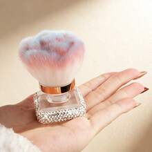 1pc Rhinestone Decorated Multi-Function Makeup Brush, High-End Rose Shaped Powder Blush Brush With Crystal Decor, Portable Travel Friendly, Can Also Be Used As Nail Art Dust Brush - Multicolor - View 5