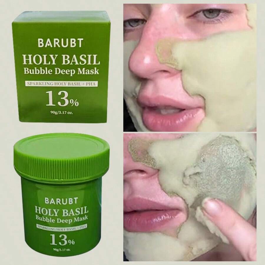 BARUBT [Sản phẩm mùa hè mới] Mặt nạ làm sạch sâu dạng bọt, mặt nạ bùn làm sạch lỗ chân lông cho mặt và toàn thân giúp loại bỏ mụn đầu đen, phù hợp cho da dầu, công thức dưỡng ẩm, phù hợp cho da khô và nhạy cảm, chăm sóc da mặt. - màu xanh lá - Xem 1
