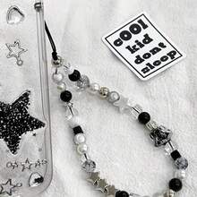 One Cool Black Phone Lanyard, Beaded CCD Camera Anti-Loss Strap, Mobile Case Accessory With Backpack Keychain Pendant - 彩色 - 查看 5