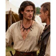 Collar cruz cuervo vikingo dientes hueso salvaje bárbaro halloween cosplay joyería alternativa - Estilo café de dientes - Ver 7