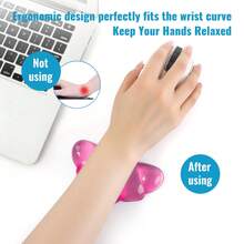 1pc Crystal Clear Wrist Rest Mouse Pad, Croissant And Cute Cat Paw Designs – Ergonomic Gel Cushion For Pain Relief, Comfortable Support, Waterproof, Stylish Mouse Pad For Office & Home Use, Pink Blue Transparent Available, Adding A Playful Touch To Your Workspace, Ideal Gift For Birthdays And Holidays - Pink - View 3