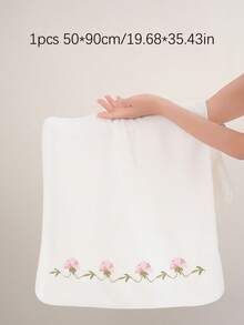 3/2/1件珊瑚绒刺绣玫瑰毛巾套装，浴室毛巾/浴巾，田园浪漫风格花卉图案，吸水性强，柔软蕾丝洗脸巾或浴巾，温馨家居浴室装饰，送给爱人的礼物，适用于浴室、酒店、健身房、旅行、礼品、沙龙、运动、户外、海滩、学校、返校季、旅行配件、家居必备、毛巾、护肤 - 白色 - 查看 10