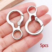 5pcs Round Snap Buckle Round Clip Hook Swivel Clasp Hooks Key Rings Zinc Alloy Round Spring Snap Keychain Rings For Keys, Crafts, Handbags