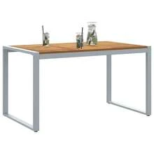 vidaXL Mesa de jardim para refeições cinza 140 x 80 x 75 cm - Cinza - Ver 3