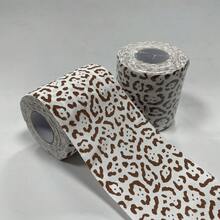 豹纹客用厕纸 动物图案一次性客用手巾 浴室鸡尾酒晚宴装饰纸巾 适用于圣诞派对 新娘送礼会 婴儿派对 婚礼 餐厅（深棕色） - 棕色 - 查看 2