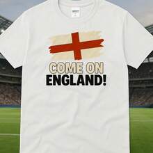 Come On England T-Shirt World Cup Soccer Fan Tee - 白色 - 查看 1