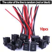 Pre-Wired Rocker Switch, AC 6A/250V 10A/125V SPST, 2 Pin 2 Position, Square Black Toggle Switch With Soldering Leads, KCD1-F, Plug-In Type, Copper Contact, Plug, On-None-Off Action, Hard Wire Supply, 85V-265V Voltage, Industrial Electrical Control Indicator - Multicolor - View 16