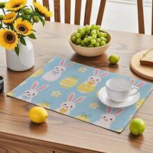 Bộ 100/2/4/6/8/300 tấm lót bàn ăn cao cấp, với thiết kế họa tiết thỏ Phục Sinh tối giản hiện đại. Kích thước: 30*45 cm, nhiều mẫu mã để lựa chọn, phù hợp cho bữa ăn Phục Sinh và trang trí nhà cửa. - Nhiều màu - Xem 8