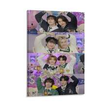 Framed Stray KPOP Boy Group Poster Canvas Wall Art Wall Hanging Birthday Party Background Banner For Living Room Bedroom Dorm Decoration - Multicolor - View 2
