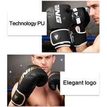 GINGPAI 适用于踢拳、综合格斗、泰拳、成人及青少年训练的拳击手套，专业格斗装备 - 彩色 - 查看 7