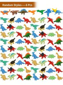 Cartoon Dinosaur Erasers, Cute Stationery, Student Desk Pets, Classroom Rewards, Party Favors, School Supplies (Random Style) - Multicolor - View 6