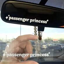1pc "Princess Passenger" English Text Car Rearview Mirror Sticker, Adding A Stylish Touch To Your Vehicle Interior! Designed For Car Owners Pursuing Personalized Decor, With English Text As The Core, Integrating The Cute "Princess Passenger" Into Car Accessories. Stick It On The Rearview Mirror Or Side Mirror To Instantly Transform A Regular Mirror Into An Eye-Catching Highlight, Bringing A Unique Joy To Every Ride. - 1pc English Letter Decoration Sticker - View 4