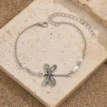 1pc Bohemian Vintage Dragonfly Insect Anklet, Simple & Fashionable Jewelry Accessory For Women