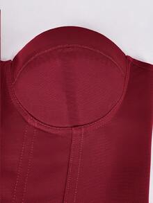 Áo corset màu trơn gợi cảm, thanh lịch, có gọng, buộc dây phía sau, kiểu áo croptop ống, thích hợp cho ngày Valentine, hẹn hò, sinh nhật, tiệc tùng, đi chơi hàng ngày, đi nghỉ mát, lễ hội âm nhạc, đám cưới, trang phục mùa lễ hội dành cho nữ. - Đỏ - Xem 7