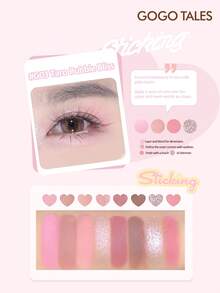 GOGO TALES GOGOTALES 甜美腮红眼影盘，哑光和珠光质地，高显色度，持久不脱妆，附赠 DIY 贴纸，包含粉色、焦糖棕色和中性色调，腮红高光二合一，适合学生和新手使用。 - #G03 Taro Bubble - 查看 7