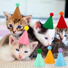 10 Pcs Mini Birthday Party Hats Multicolor Lovely Cone Hats For Animals Stuffed Pets Birthday Holiday Accessories Decoration Supplies - như hình - Xem 6