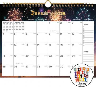 2026-2027 Wall Calendar - Includes January 2026 To June 2027, 18-Month Paper Wall Calendar 11 X 8.5 Inches.Thick Paper With Julian Dates And Block For New Year And Christmas Holidays To-Dos & Notes (H)