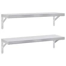 vidaXL Étagères murales 2 pcs 75x23,5 cm acier argenté inoxydable - Argent - Voir 2