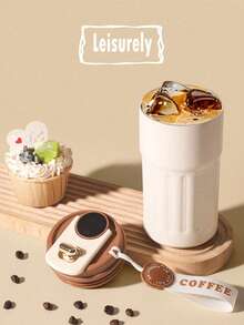 450ml Intelligent Temperature-Controlled Coffee Cup, With LED Touch Screen. Press The Cup Lid To Display The Temperature, Preventing Scalding Or Overly Cold Drinks. The Stainless Steel Is More Corrosion-Resistant And . It Is Suitable For Acidic Beverages Such As Coffee And Tea. It Supports Direct Drinking And Straw Drinking, Adaptable To Different Drinking Habits. - Multicolor - View 3