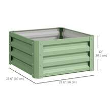 Outsunny 2' X 2' X 1' 2-Pieces Raised Garden Bed With Galvanised Steel Frame For Vegetables, Flowers, Herbs, Light Green - Green - View 7