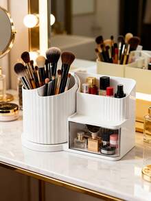 1pc Rotating Drawer Organizer Box, Compartment Storage Box, Rotating Compartment Storage Box, Cosmetic Display Rack, Makeup Storage & Display Tray, Desktop Storage & Display Box, Cosmetic Storage Box, Makeup Storage Case, Jewelry Tray, Storage, Organized, Organizer, Vanity Perfume Storage Box, Makeup Brush Holder, Makeup Brush Storage Rack, Room Organization Storage - Multicolor - View 7