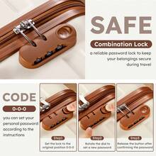 6件套行李箱套装，16/20/24/28英寸行李箱，ABS硬壳拉杆箱+2个旅行包，适合家庭度假、商务旅行、返校季和周末短途旅行。旅行包、行李箱、衣物收纳、邮轮旅行必备、度假必备。 - 白棕色 - 查看 8