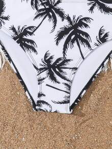 2026 Fashionable Digital Print Bikini Set, Suitable For Swimming, Beach, Summer - Black - View 4