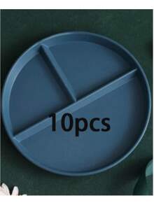 10个/5个/1个套装圆形分隔盘微波炉食品盘水果沙拉托盘厨房，节日，婚礼，生日派对餐具；家庭聚会自助餐盘，派对用品 - 彩色 - 查看 19