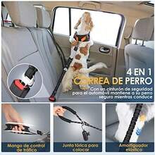 SlowTon Correa para Perros Resistente 1.5m, 4 en 1 Entrenamiento Correas & Cinturn de  de Coche Reflectantes para Perro Grandes Medianos conCmodo Mango Acolchado, Incluye Dispensador - azul - Ver 7