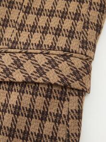 Tucano Men's Plaid Business Suit, Featuring A Detachable Lapel And Single-Button Design, Slim Fit, Suitable For Office Meetings, Daily Commute, An Essential Piece For Refined Business Casual Attire. - Mustard Yellow - View 3