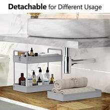 SOLEJAZZ - Carrito de almacenamiento rodante organizador móvil de 3 niveles estante de pie para baño estantería organizador para cocina baño lavadero gris - Gris - Ver 5