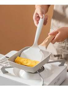 1pc Silicone Takoyaki Spatula, Non-Stick Wide Mouth Japanese Pancake Spatula, Non-Stick Heat Resistant Egg Spatula (Suitable For Eggs, Cookies, Fried Eggs, Fish, Burgers, Steaks And Pizza) - Multicolor - View 1